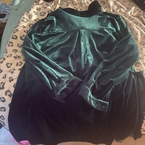 SHEIN Green Velvet Dress